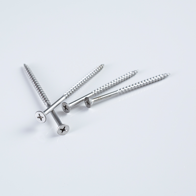 Tornillos de rosca gruesa y rosca parcial de 4,8×90-120 mm, de acero inoxidable 410, con cabeza trompeta Phillips y punta alta