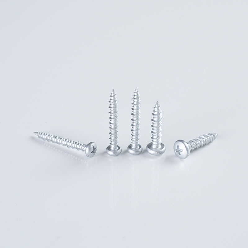 Tornillo autorroscante con recubrimiento Ruspert plateado, cabeza alomada Phillips y rosca Hi-Lo