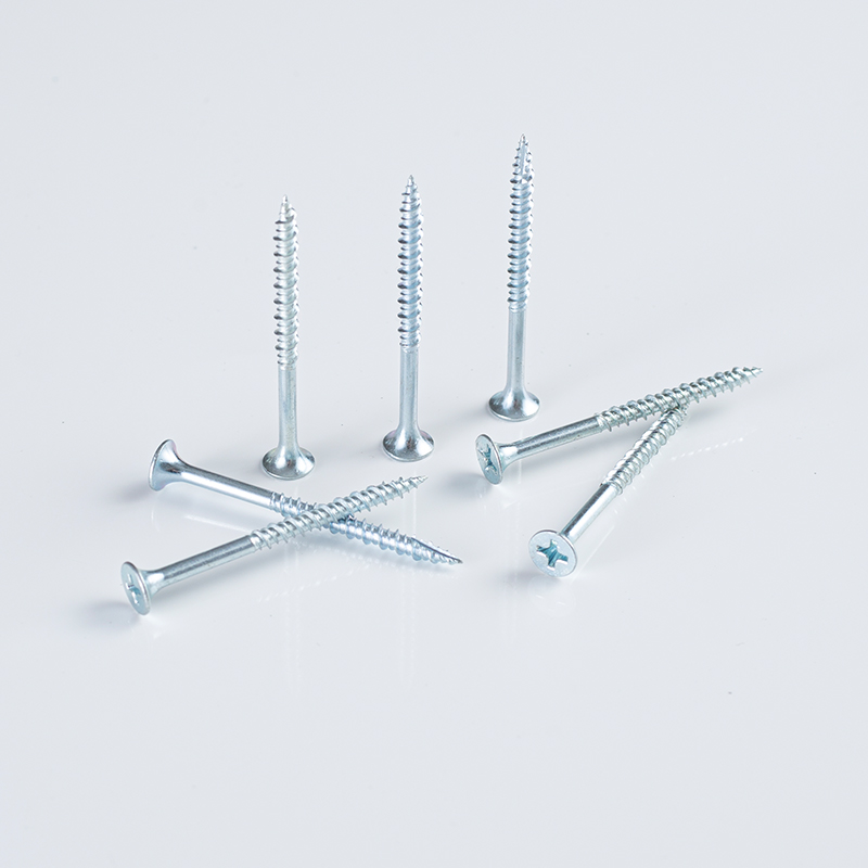 Tornillo universal T17 de 3,8×50 con recubrimiento de zinc azul y blanco y rosca de triple etapa
