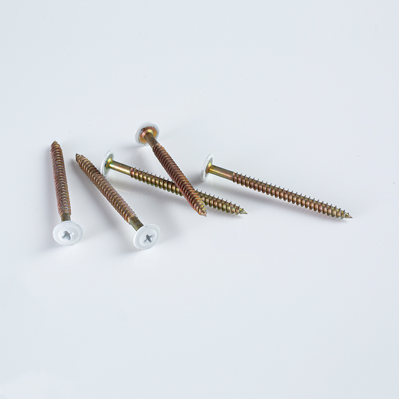 Tornillo de 10-12×60 Z/Y con cabeza abombada, cabeza pintada en blanco, ranura en cruz, rosca doble y punta afilada