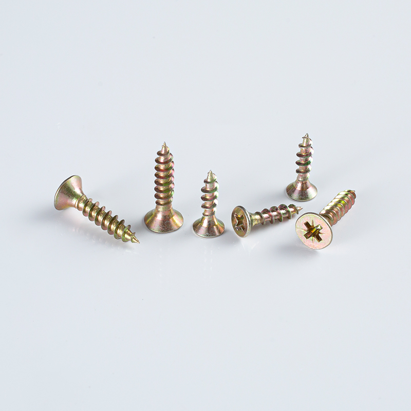 Tornillo para tablero de fibra de 4,0×16-70 con rosca completa, cabeza sem avellanada y cabeza cónica bicolor