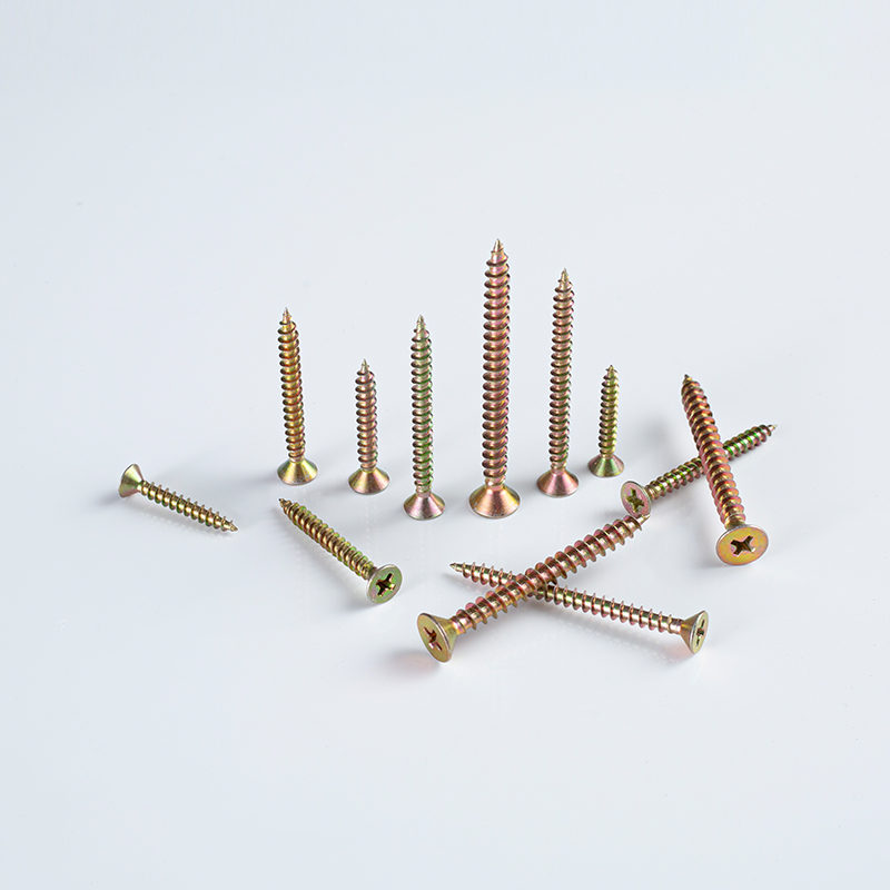 Tornillo para tablero de fibra de 8-10×20-75 Z/Y con cabeza avellanada simple y ranura en cruz