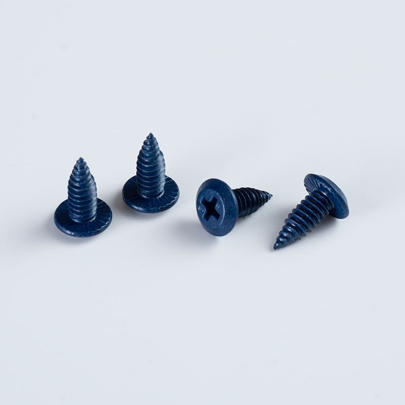 10-24×13 Tornillo trilobulado de cabeza tipo oblea con recubrimiento antioxidante azul