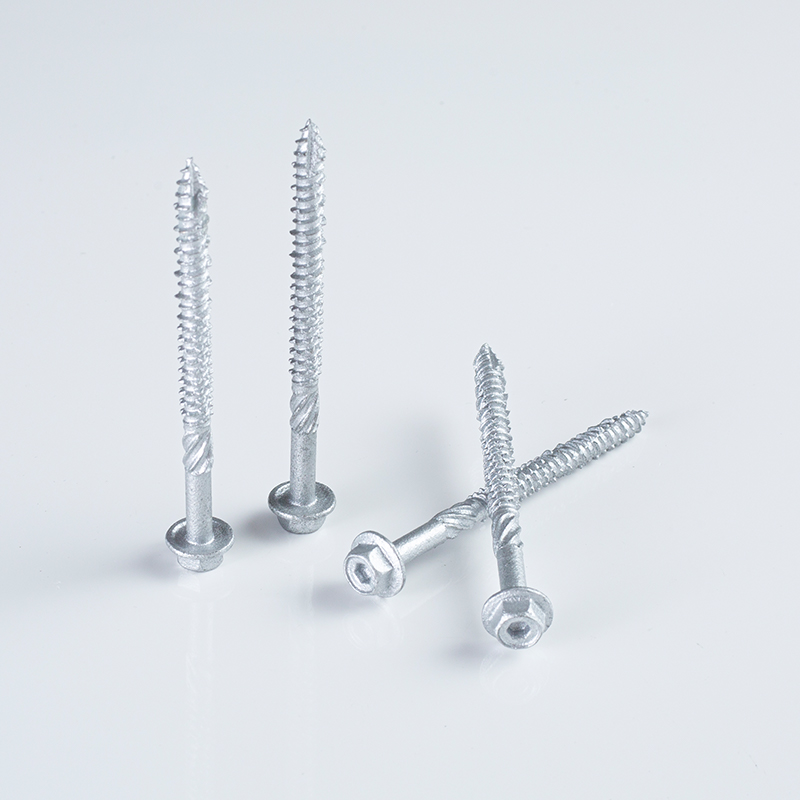 Tornillo para hormigón de 16-10×90 con cabeza hexagonal interna, moleteado y ranura de corte
