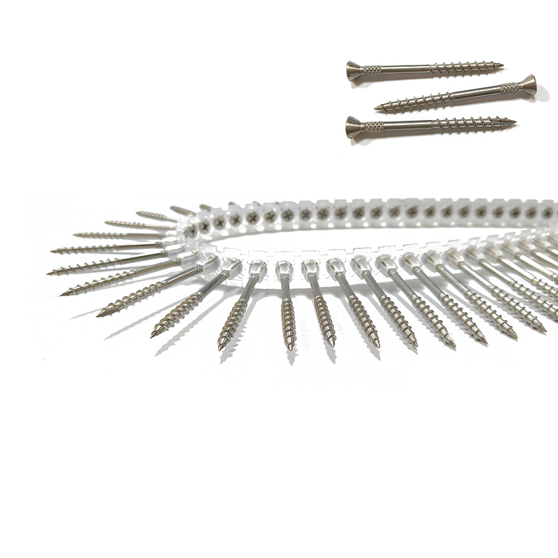 Tornillo autorroscante de acero inoxidable de cabeza avellanada con 4 nervaduras y arandela estampada 8-10×45