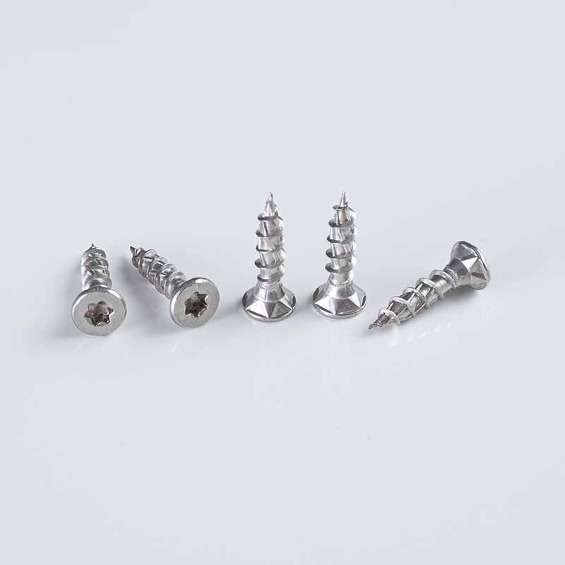 Tornillo para madera de 8-10×20-45 SS304 con cabeza avellanada doble, ranura Torx y rosca rápida