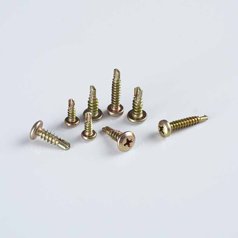 Tornillo autoperforante de 10-16×16-55 galvanizado amarillo con cabeza tipo wafer
