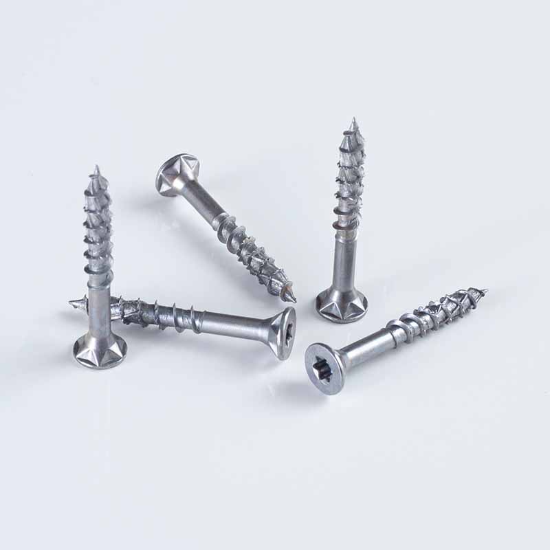 Tornillo para madera de 8-10×25-45 de aleación de zinc-níquel con cabeza avellanada doble, ranura Torx y rosca rápida