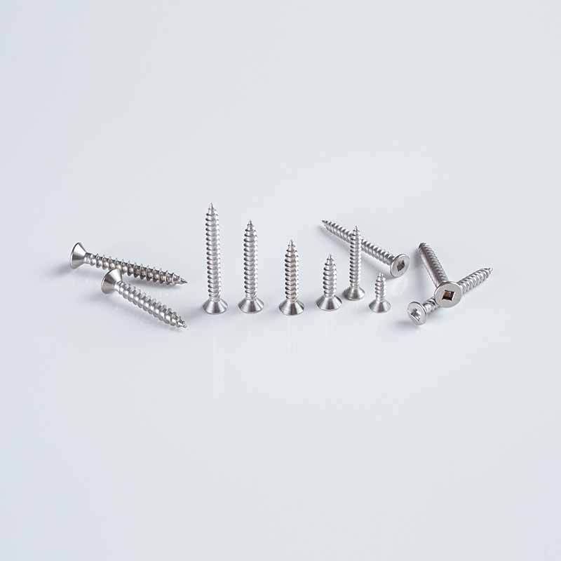 8GA×12-50 A2 SS304 Tornillo autorroscante de cabeza avellanada con huella cuadrada según estándar estadounidense