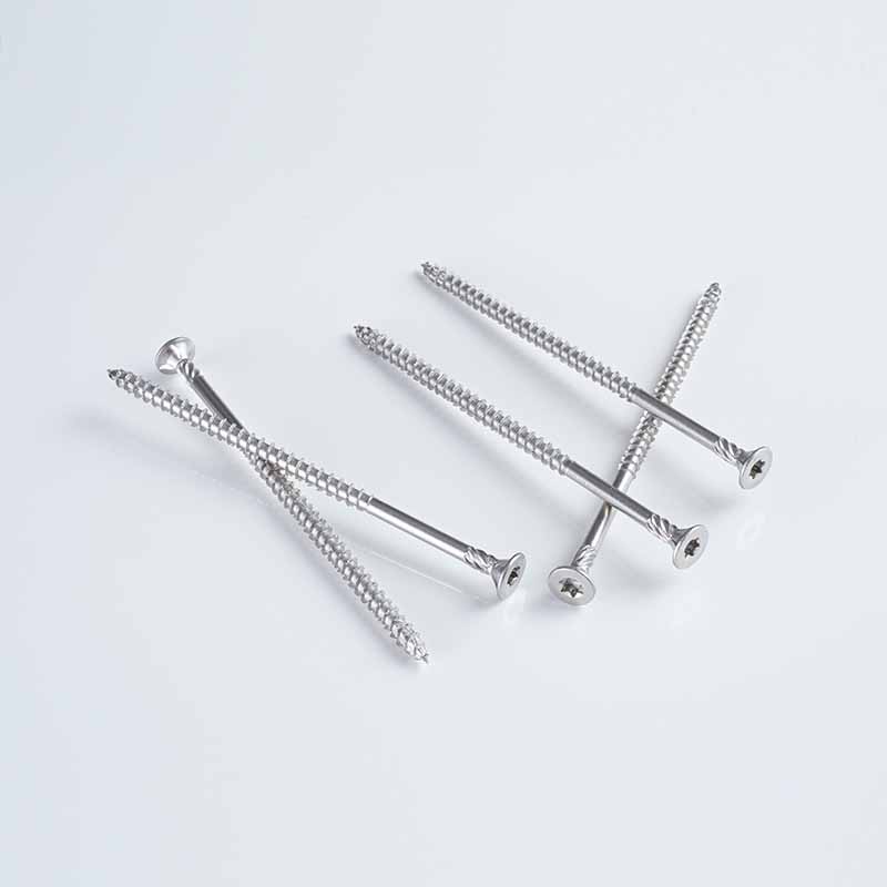 Tornillo de 14-7×50-150 A4 SS316 con cabeza avellanada doble Torx, rosca doble y punta cónica cuadrada